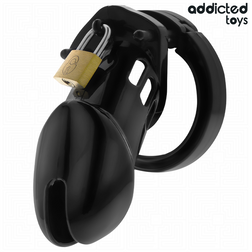 Cage de chasteté 5 anneaux noire 9,5 cm — Locked Obsidian Hold M — vue 2