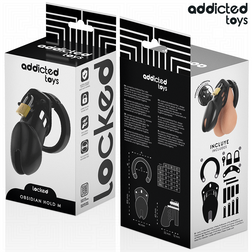 Cage de chasteté 5 anneaux noire 9,5 cm — Locked Obsidian Hold M — vue 6