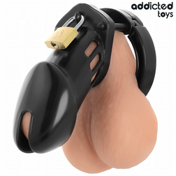 Cage de chasteté 5 anneaux noire 9,5 cm — Locked Obsidian Hold M — vue 3