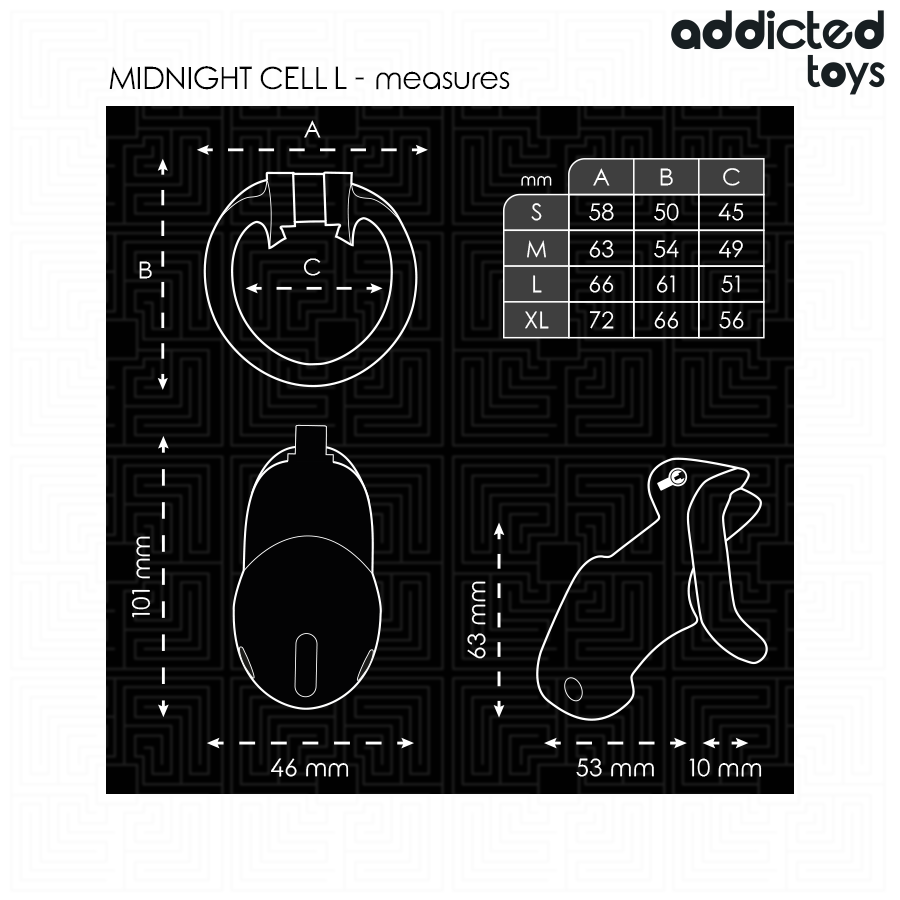 ADDICTED TOYS LOCKED MINDNIGHT CELL CAGE A PENIS TAILLE L