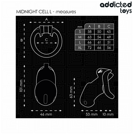 ADDICTED TOYS LOCKED MINDNIGHT CELL CAGE A PENIS TAILLE L