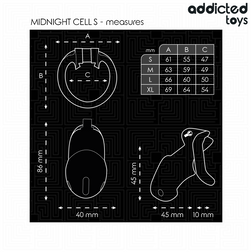 Cage de chasteté pleine opaque — Midnight Cell taille S — vue 5