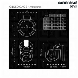 Cage de chasteté ajourée 8,5 cm cadenas doré — Locked Gilden Cage — vue 5