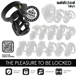 Cage de chasteté ajourée 8,5 cm cadenas doré — Locked Gilden Cage — vue 7