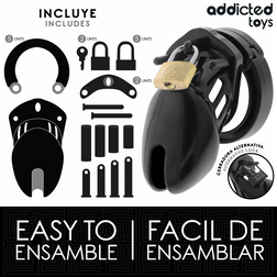 Cage de chasteté compacte 7 cm 5 anneaux — Locked Obsidian Hold S — vue 4