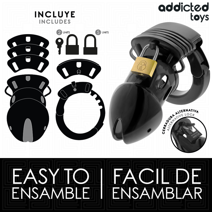 Cage de chasteté semi-ouverte ajustable 7,5 cm — vue détaillée