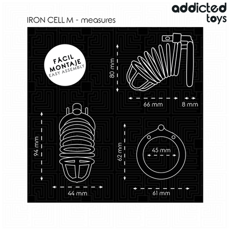 ADDICTED TOYS LOCKED CAGE A PENIS EN METAL IRON CELL TAILLE M