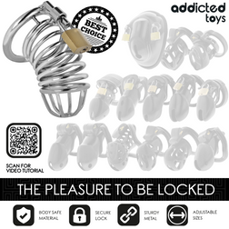 Cage de chasteté en métal Iron Cell taille M avec cadenas