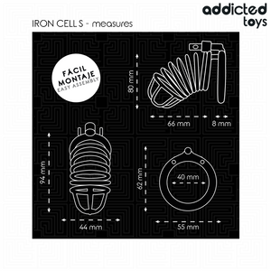 ADDICTED TOYS LOCKED CAGE A PENIS EN METAL IRON CELL 4 CM TAILLE S