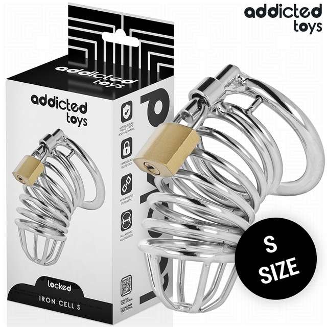 ADDICTED TOYS LOCKED CAGE A PENIS EN METAL IRON CELL 4 CM TAILLE S