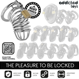 ADDICTED TOYS LOCKED CAGE A PENIS EN METAL IRON CELL 4 CM TAILLE S