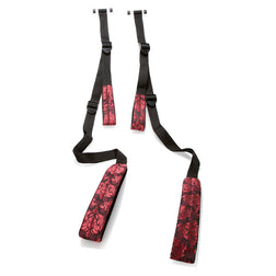 Gode Calexotics Harnais de porte 4 manchettes positions debout en Nylon vu de face
