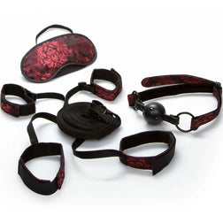 Kit bondage de lit : sangles, menottes, bâillon, bandeau — Scandal