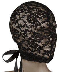 Cagoule intégrale en dentelle noire à laçage corset — Scandal