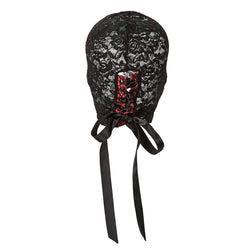 Cagoule intégrale en dentelle noire à laçage corset — Scandal — image 3