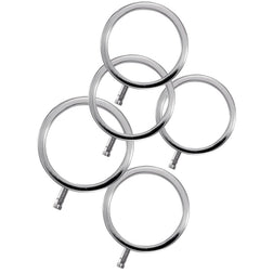 Pack 5 cockrings e-stim métal tailles mixtes — ElectraRings — vue de face