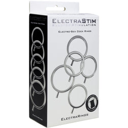 Pack 5 cockrings e-stim métal tailles mixtes — ElectraRings — vue 2