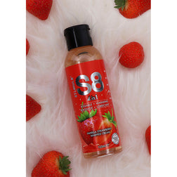 Gel comestible chauffant massage 4en1 125 ml — S8 Dessert Fraise-Vanille