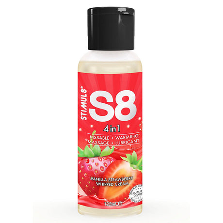 Gel comestible chauffant massage 4en1 125 ml — S8 Dessert Fraise-Vanille · Stimul8 · Lubrifiants aromatisés