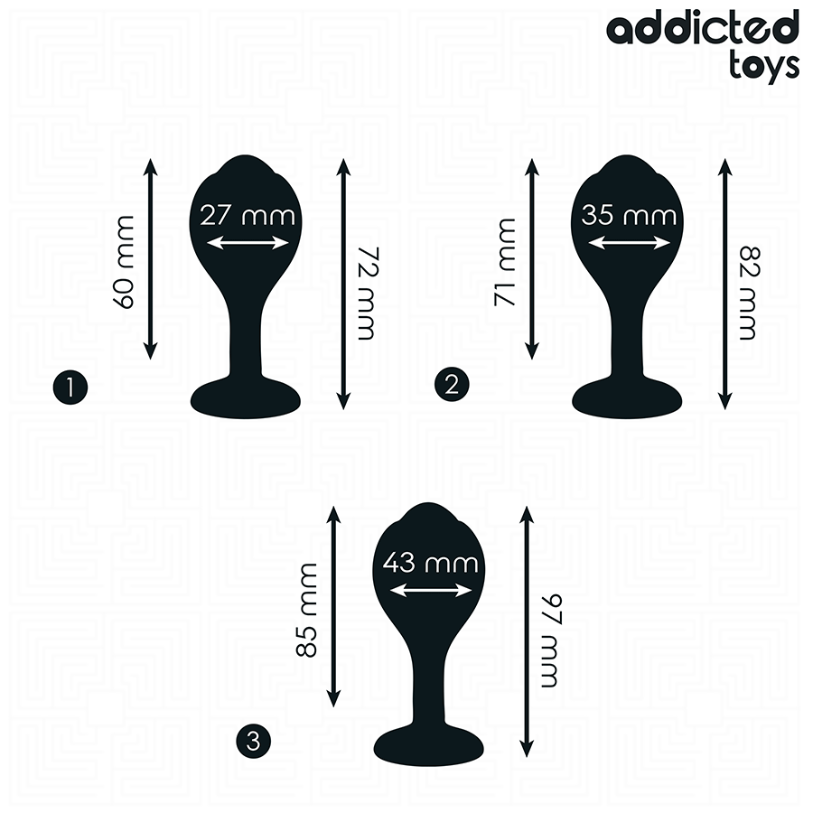 Kit 3 plugs bijou cristal progressifs — vue détaillée