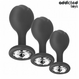 Kit 3 plugs bijou cristal progressifs — vue de profil