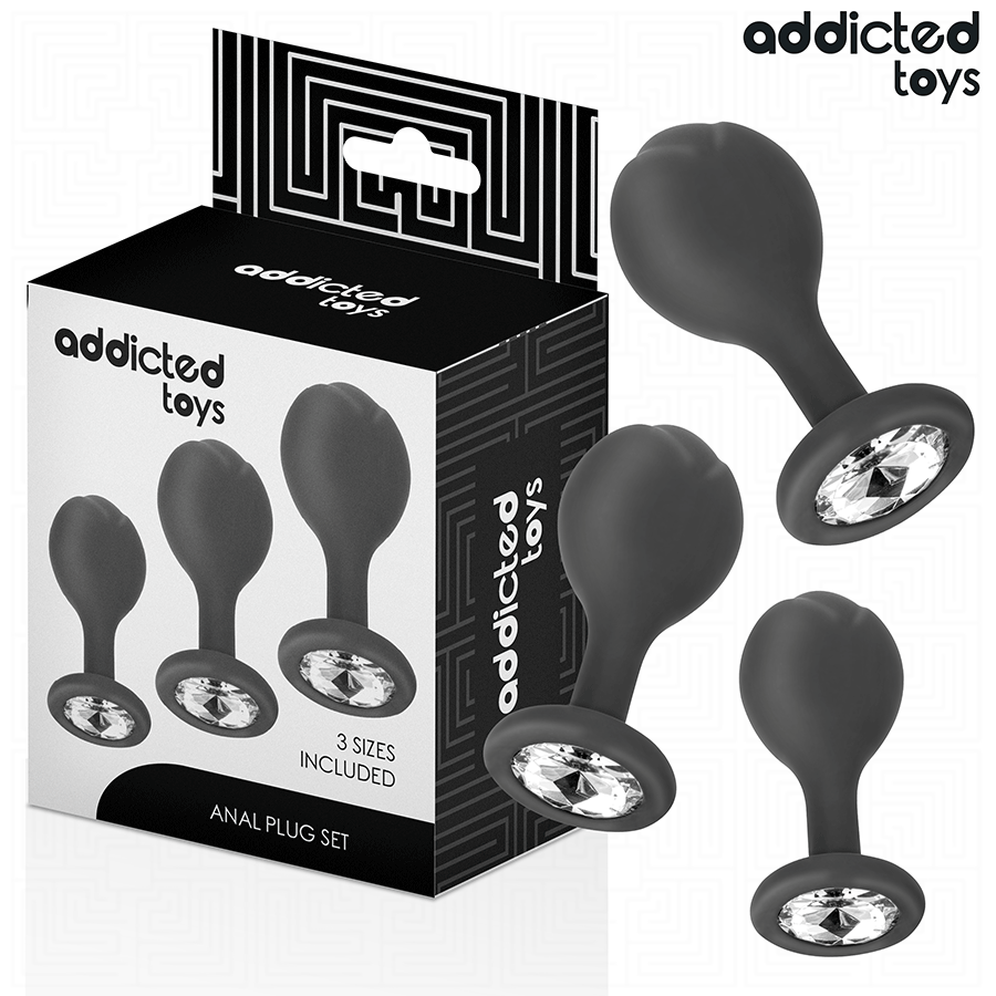 Kit 3 plugs bijou cristal progressifs · Addicted Toys · Plugs bijoux