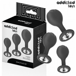 Kit 3 plugs bijou cristal progressifs · Addicted Toys · Plugs bijoux