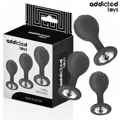 Kit 3 plugs bijou cristal progressifs · Addicted Toys · Plugs bijoux