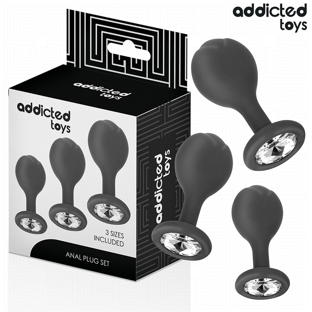 Kit 3 plugs bijou cristal progressifs · Addicted Toys · Plugs bijoux