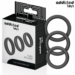 Cockring plat lot de 3 cockrings plats en silicone noir avec emballage