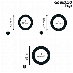 Schéma technique des trois diamètres de cockrings plats 42, 46 et 52 mm