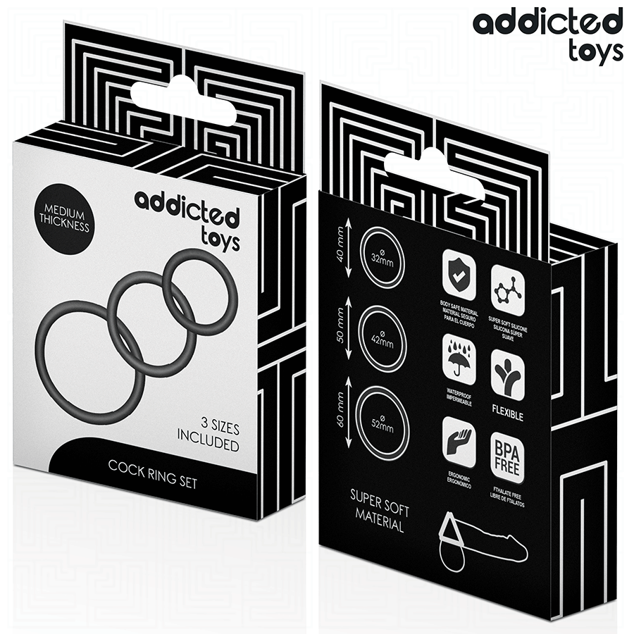 ADDICTED TOYS LOT DE ANNEAUX EN SILICONE MODELE 2