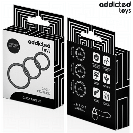 ADDICTED TOYS LOT DE ANNEAUX EN SILICONE MODELE 2