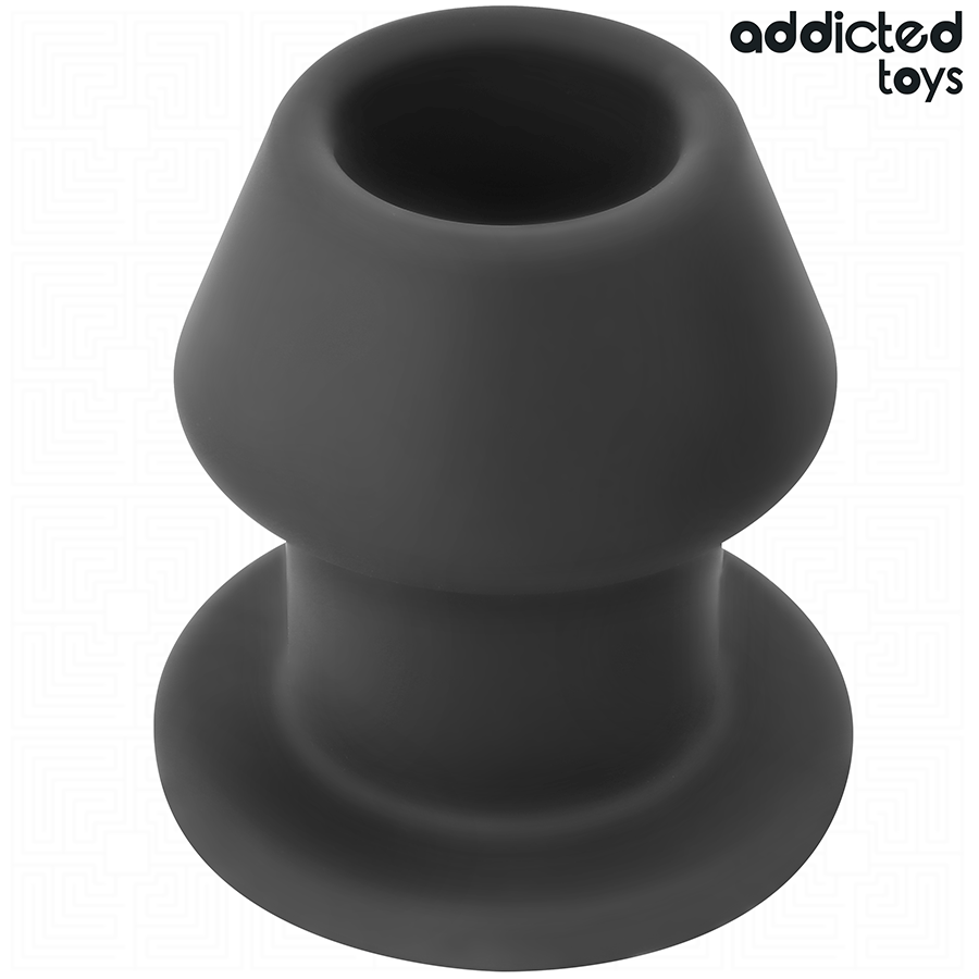 Plug tunnel ouvert silicone taille M 8,7 cm — vue de profil
