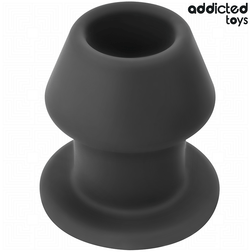 Plug tunnel ouvert silicone taille M 8,7 cm — vue de profil