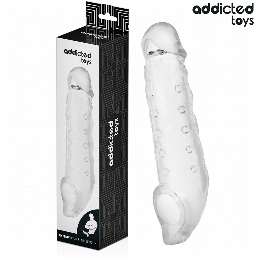 ADDICTED TOYS EXTENSION DE PENIS TRANSPARENTE TAILLE S 23 CM
