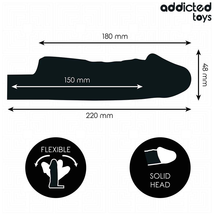 ADDICTED TOYS EXTENSION DE PENIS TRANSPARENTE 27 CM