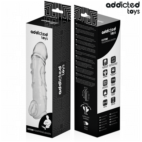 ADDICTED TOYS EXTENSION DE PENIS TRANSPARENTE 27 CM