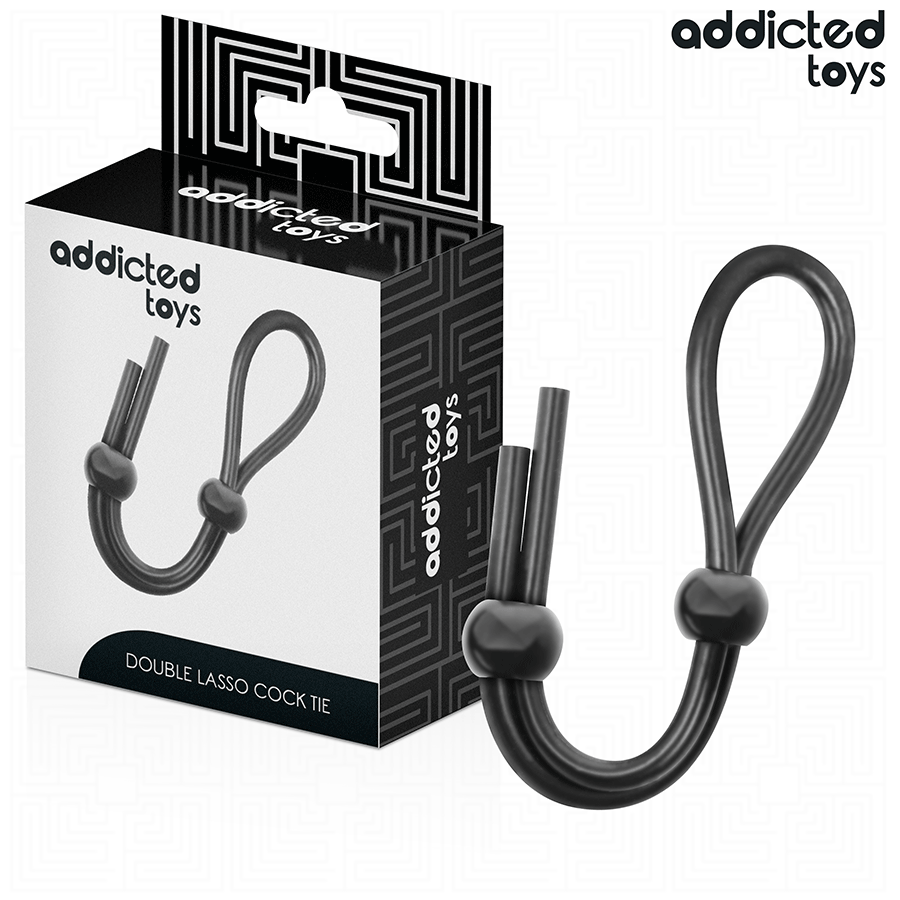 Cockring lasso double boucle pénis + testicules silicone · Addicted Toys · Cockrings silicone