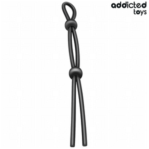 Cockring lasso double boucle pénis + testicules silicone — texture visible