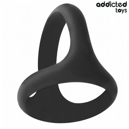 Cockring Triple cockring silicone noir - vue arrière produit