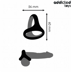 Cockring Triple cockring silicone noir - vue détaillée produit