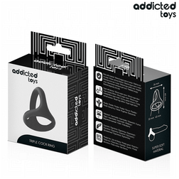 Cockring Triple cockring silicone noir - accessoires inclus visibles