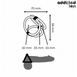 Cockring triple silicone extensible — vue détaillée