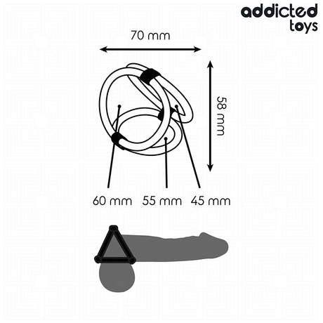 Cockring triple silicone extensible — vue détaillée
