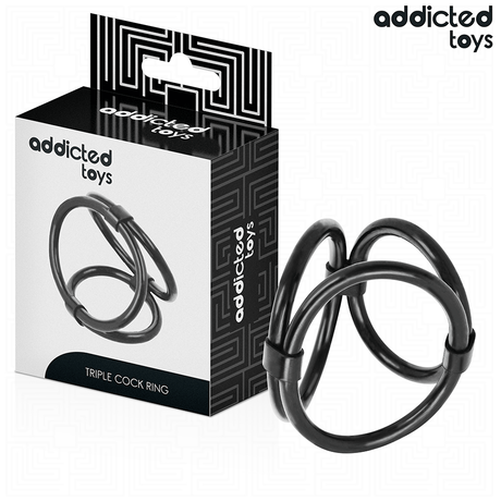 Cockring triple silicone extensible — Triple Ring · Addicted Toys · Cockrings silicone