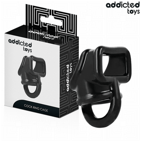 Cockring structuré design cage ajouré silicone · Addicted Toys · Cockrings silicone