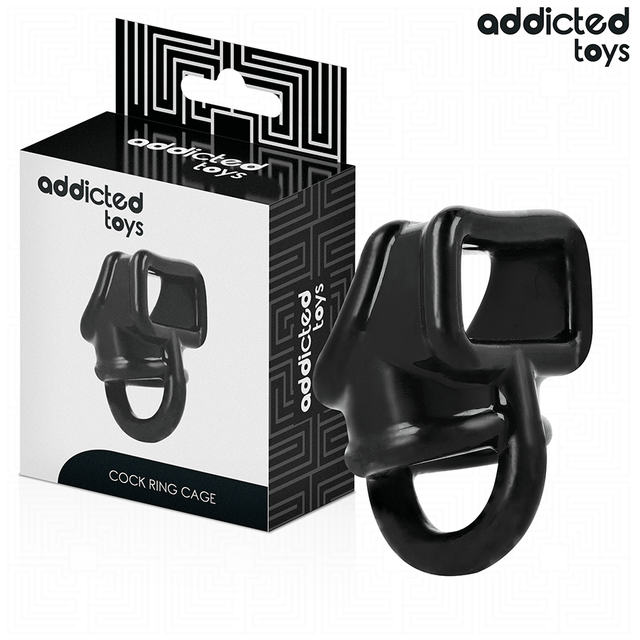 Cockring structuré design cage ajouré silicone · Addicted Toys · Cockrings silicone