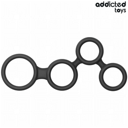 Cockring + séparateur testicules silicone — texture visible