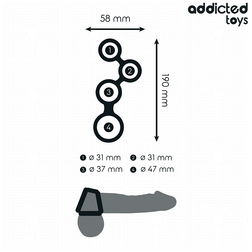 Cockring + séparateur testicules silicone — vue détaillée
